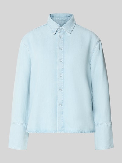 MAC Relaxed Fit Hemdjacke aus Lyocell in Denim-Optik Hellblau 2