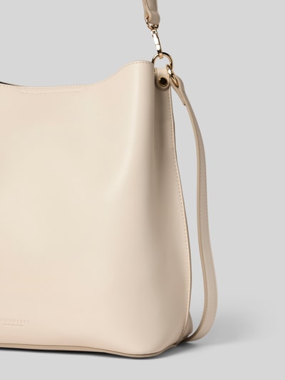 Seidenfelt Handtasche mit Tragehenkel und verstellbarem Schulterriemen Ecru 3
