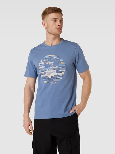 Knowledge Cotton Apparel T-Shirt mit Motiv-Print Rauchblau 4