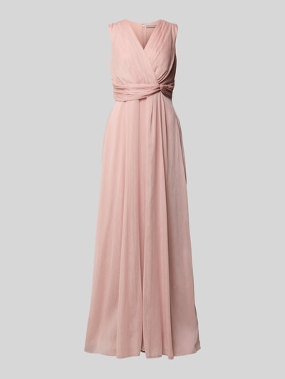 Christian Berg Cocktail Abendkleid in Wickel-Optik Hellrosa Melange 2