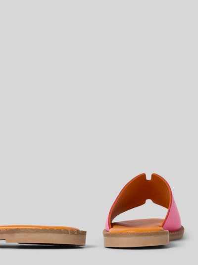 Tamaris Slides aus Leder mit strukturierter Sohle Pink 2