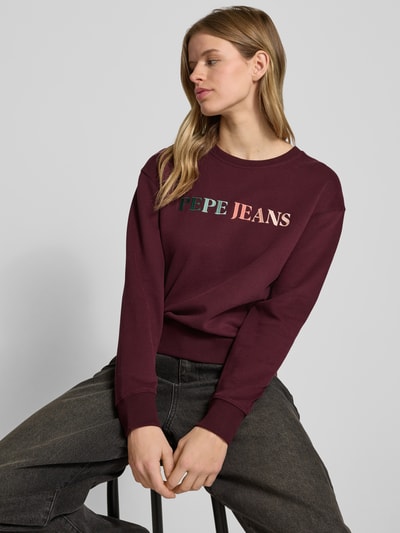 Pepe Jeans Sweatshirt met ronde hals, model 'REAGAN' Bordeaux - 3