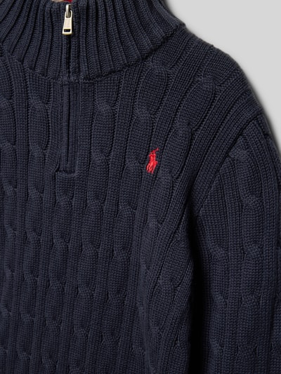 Polo Ralph Lauren Kids Gebreide pullover met labelstitching Marineblauw - 2