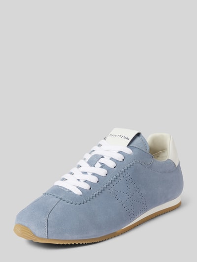 Marc O'Polo Low Top Sneaker aus Veloursleder Bleu 1