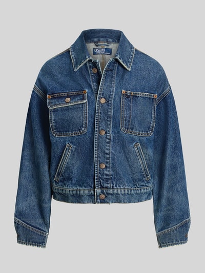 Produktfoto, Relaxed Fit Jeansjacke aus reiner Baumwolle von Polo Ralph Lauren in blauer Denim-Optik mit Brusttaschen und Umlegekragen
