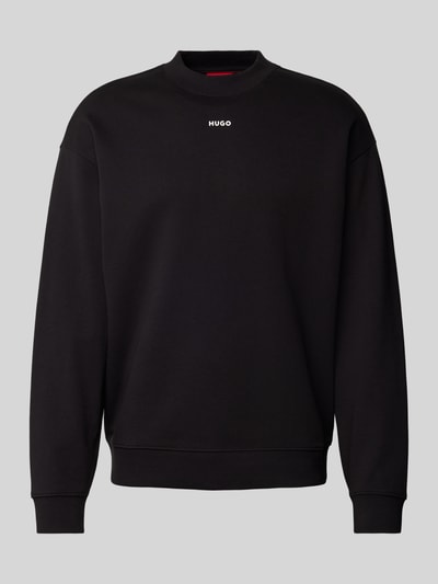 HUGO Sweatshirt mit Label-Schriftzug Modell 'Dapocrew' Black 1