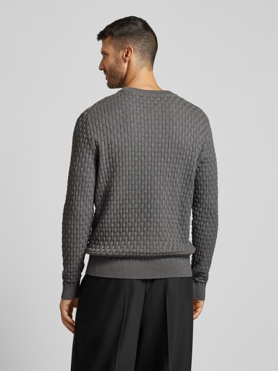 HUGO Gebreide pullover met structuurmotief, model 'Stubon' Middengrijs - 5