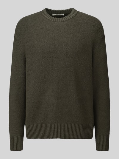 Selected Pullover mit Strukturstrick Dunkelgruen 2