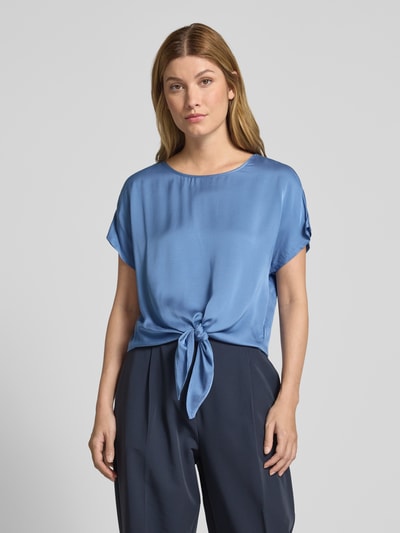 Oui Bluzka o kroju regular fit z wiązanym detalem Niebieski 4