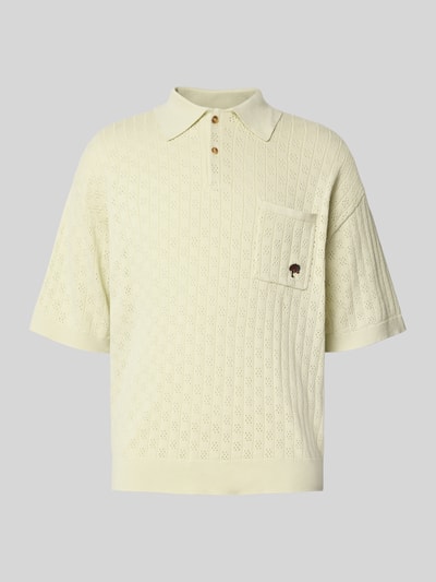 BLKVIS Relaxed Fit Poloshirt mit Pointelle-Muster Hellgruen 2