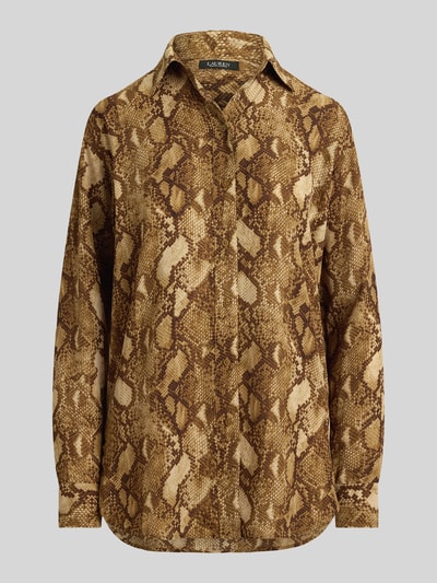 Lauren Ralph Lauren Bluzka z długim rękawem o kroju regular fit z szyfonu Camel 2
