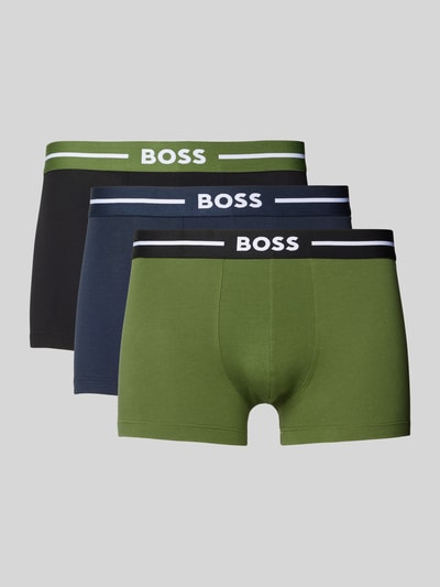 BOSS Trunks mit elastischem Logo-Bund im 3er-Pack Oliv 1