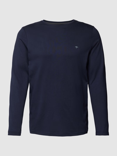 Fynch-Hatton Shirt met lange mouwen en logodetail Marineblauw gemêleerd - 2