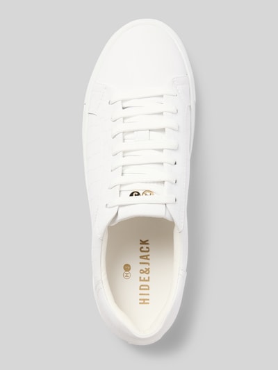 Produktfoto, Sneaker mit Logo-Applikation Modell 'Essence' von Hide&Jack, weiße Farbe, Schlangenmuster, abgerundete Passform, Schnürverschluss, Absatzhöhe 3 cm, Schafthöhe 7 cm, Schaftweite 10 cm, Herren Sneaker