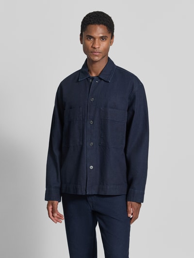 Selected Relaxed Fit Freizeithemd aus Baumwoll-Hanf-Mix Modell 'PAZ' Jeansblau 4
