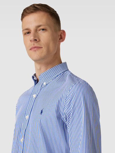 Polo Ralph Lauren Slim fit vrijetijdsoverhemd met labelstitching Koningsblauw - 3