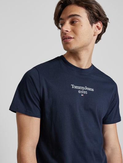 Tommy Jeans T-shirt met labelprint Marineblauw - 3
