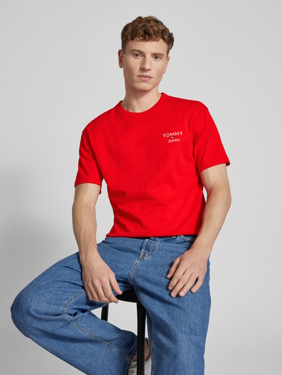 Tommy Jeans T-shirt met labelstitching Rood - 3