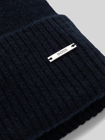 BOSS Czapka z czystego kaszmiru model ‘HONESTO’ Ciemnoniebieski 4