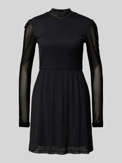 Only Tailliertes Langarmkleid mit semtransparenten Ärmeln Modell 'ERICA' Black 1