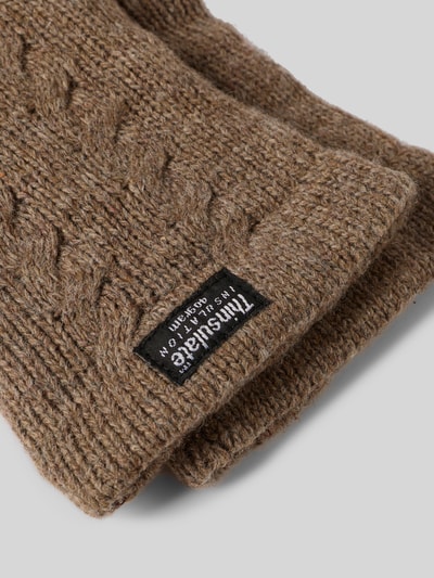 EEM Rękawiczki z detalem z logo Szarobrązowy 2