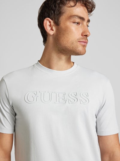 Guess Activewear T-Shirt mit Label-Print Modell 'ALPHY' Hellgrau 3