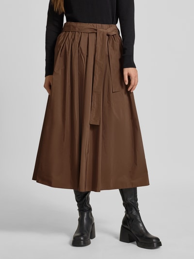 Weekend Max Mara Uitlopende midirok met tailleriem Donkerbruin - 4