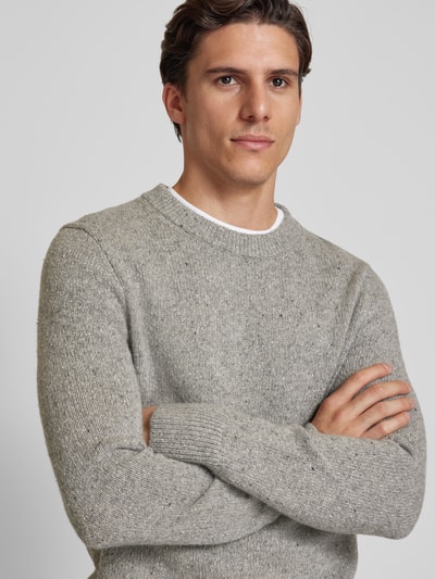 Michael Kors Strickpullover mit Rundhalsausschnitt Modell 'DONEGAL' Mittelgrau 3