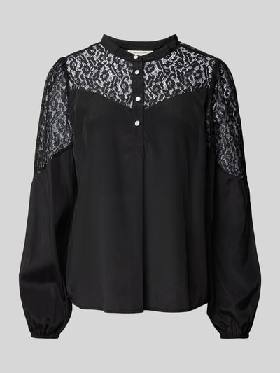 FREE/QUENT Regular fit blouse met gehaakt kant, model 'VIALU' Zwart - 2