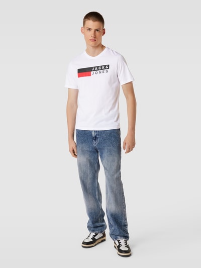 Jack & Jones T-Shirt mit Label-Print Modell 'CORP' Weiss 1