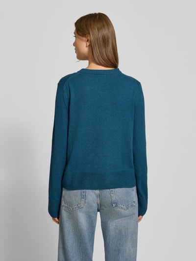 Tom Tailor Regular fit gebreide pullover van een mix van katoen en kasjmier
 Petrol gemêleerd - 5