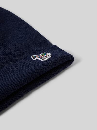 PAUL SMITH Beanie aus reiner Wolle Modell 'ZEBRA' Marine 2