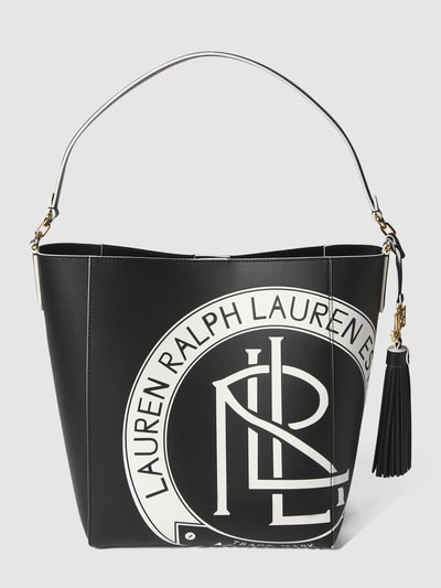 Lauren Ralph Lauren Torba shopper skórzana z nadrukiem z logo   Czarny 2