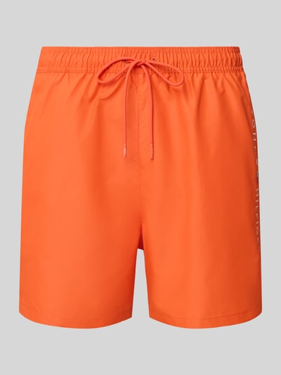 Tommy Hilfiger Regular Fit Badeshorts mit Label Stitching Orange 1