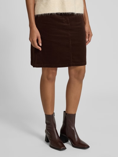 FREE/QUENT Minirok van corduroy, model 'Cordy' Donkerbruin - 4