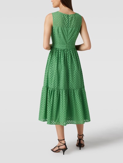 Swing Midikleid mit Allover-Lochstickerei Grün 5