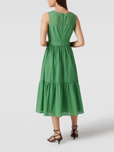 Swing Midi-jurk met all-over broderie anglaise Groen - 5