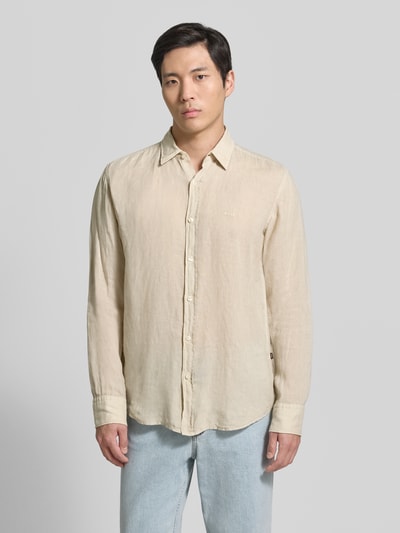 BOSS Orange Regular Fit Freizeithemd aus reinem Leinen Modell 'RELEGANT' Beige 4