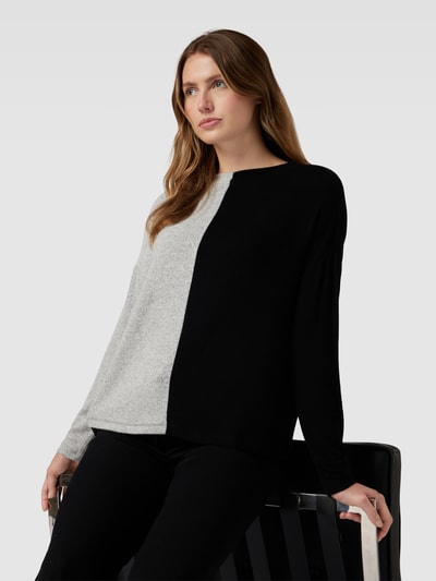 Tom Tailor Longsleeve in Two-Tone-Machart Black 3