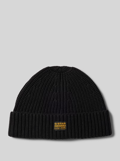 G-Star Raw Beanie aus Viskose-Mix mit Label-Patch Black 1