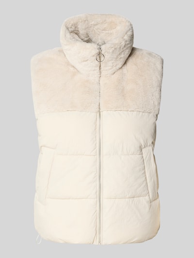 Only Kamizelka pikowana o kroju regular fit z obszyciem ze sztucznego futra model ‘WANJA’ Écru 2