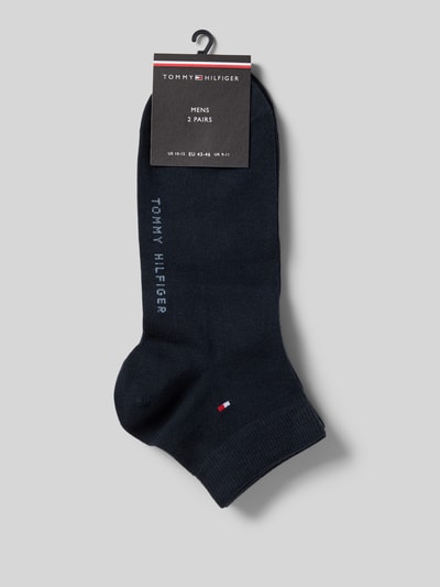 Produktfoto, Sneaker-Sokken voor heren van katoenmix in set van 2, model '2ER QUARTER' van Tommy Hilfiger met geribde band en labeldetail