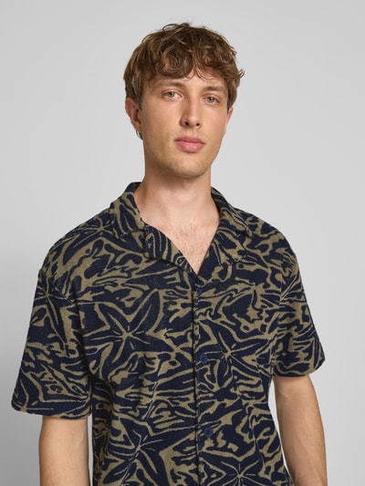 Only & Sons Relaxed Fit Freizeithemd aus Frottee 'SEARL' Dunkelblau 3