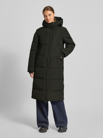 WITHBLACK Płaszcz pikowany z kapturem Ciemnozielony 4