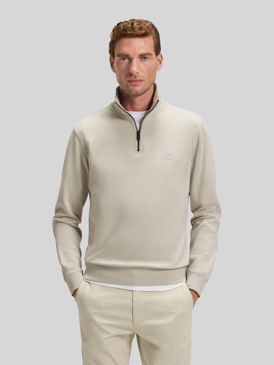 BOSS Orange Regular Fit Troyer aus reiner Baumwolle Modell 'Zetrust' Beige 4