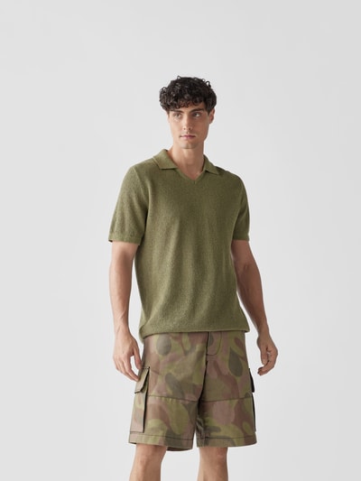 Roberto Collina Poloshirt in Strick-Optik Dunkelgrün 4