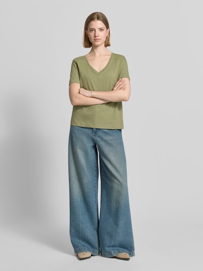 s.Oliver RED LABEL Relaxed Fit T-Shirt aus reiner Baumwolle Khaki 1