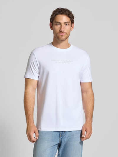 ARMANI EXCHANGE T-shirt z nadrukiem z logo Biały 4