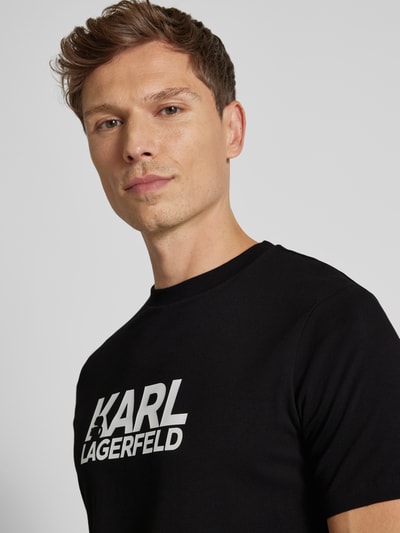 Karl Lagerfeld T-Shirt mit Label-Print Black 3