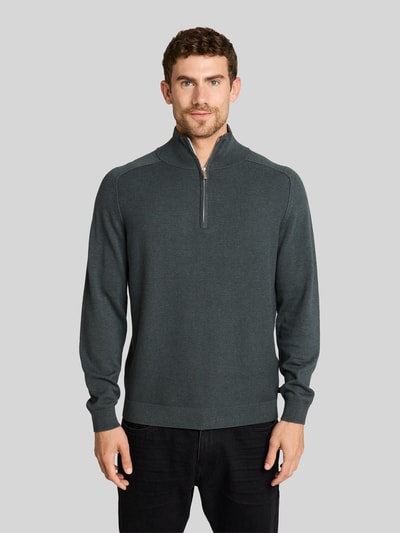 Tom Tailor Regular fit pullover met schipperskraag Olijfgroen - 4